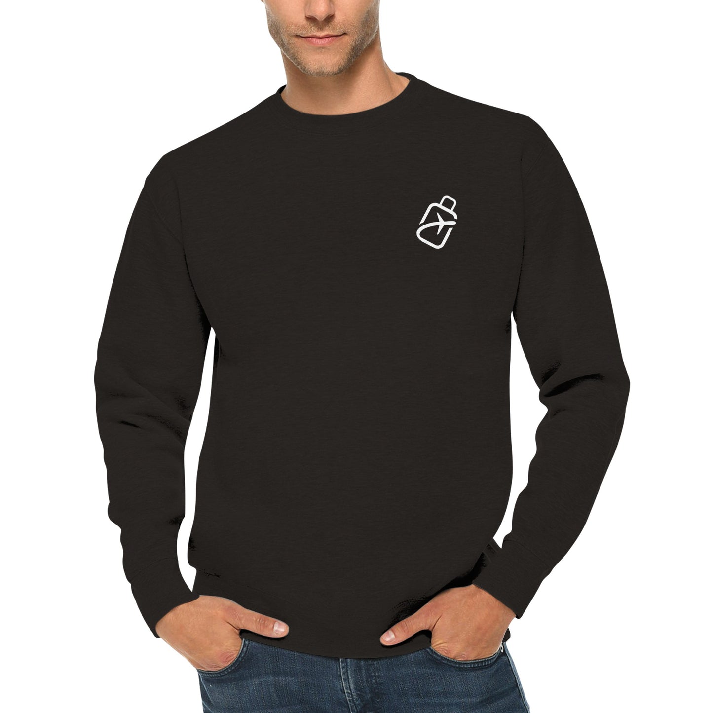 Daily Drop Premium Black Crewneck Sweatshirt