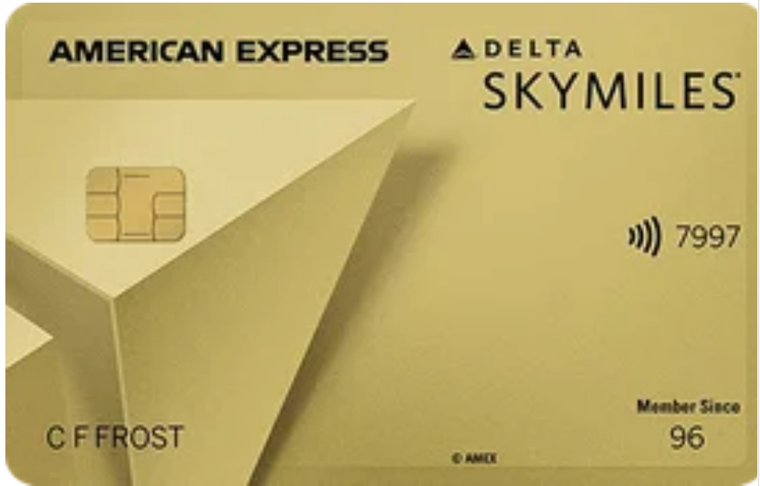 The gold Delta SkyMiles American Express card