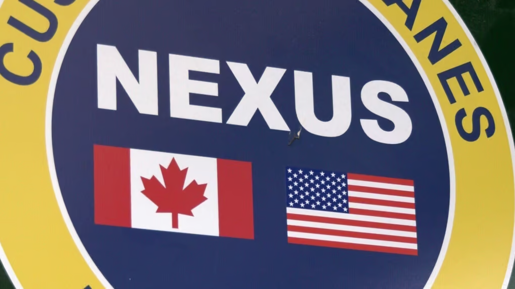 An image of Nexus with the Canadian and American flag.