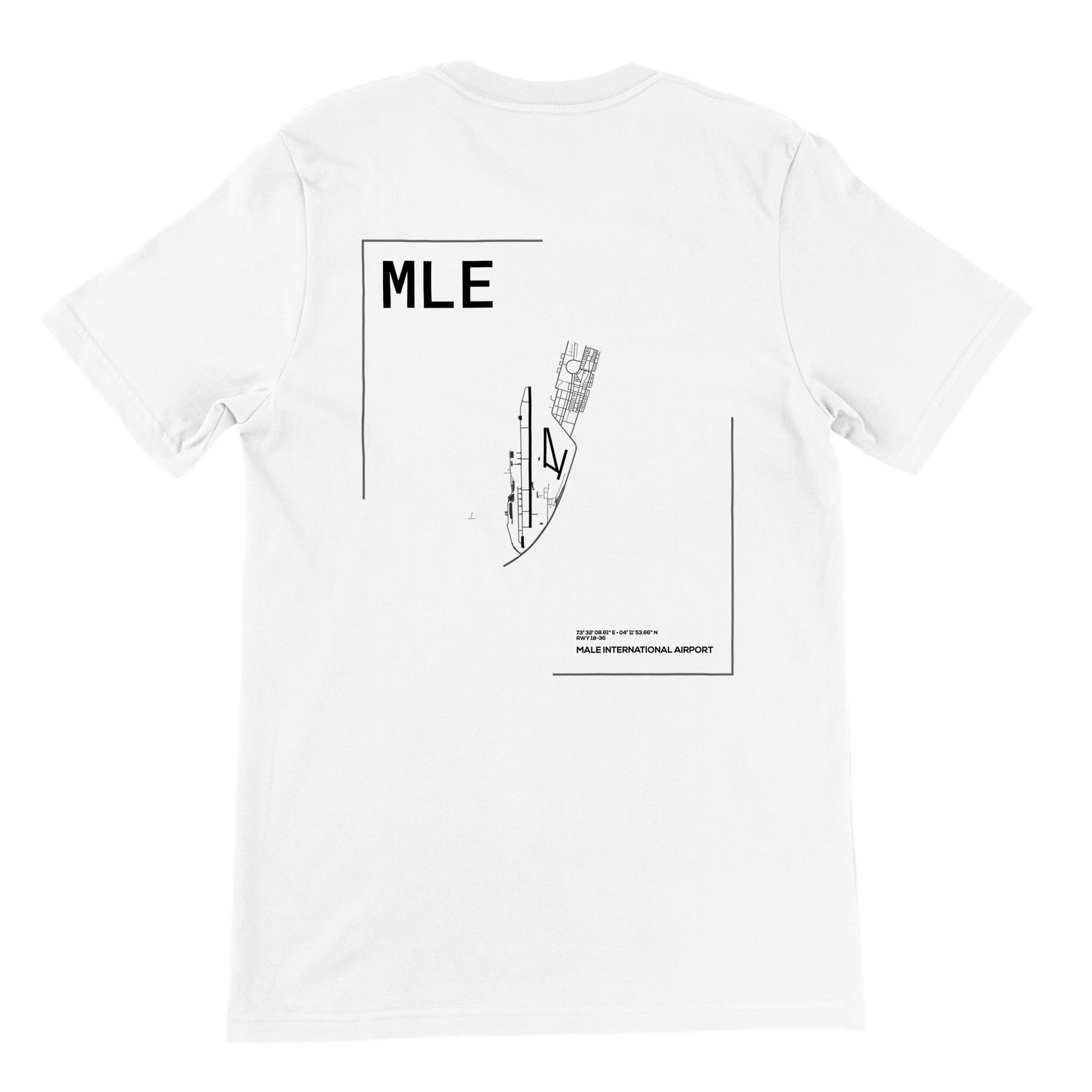 White MLE Airport Diagram T-Shirt Back