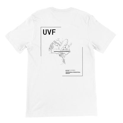 White UVF Airport Diagram T-Shirt Back