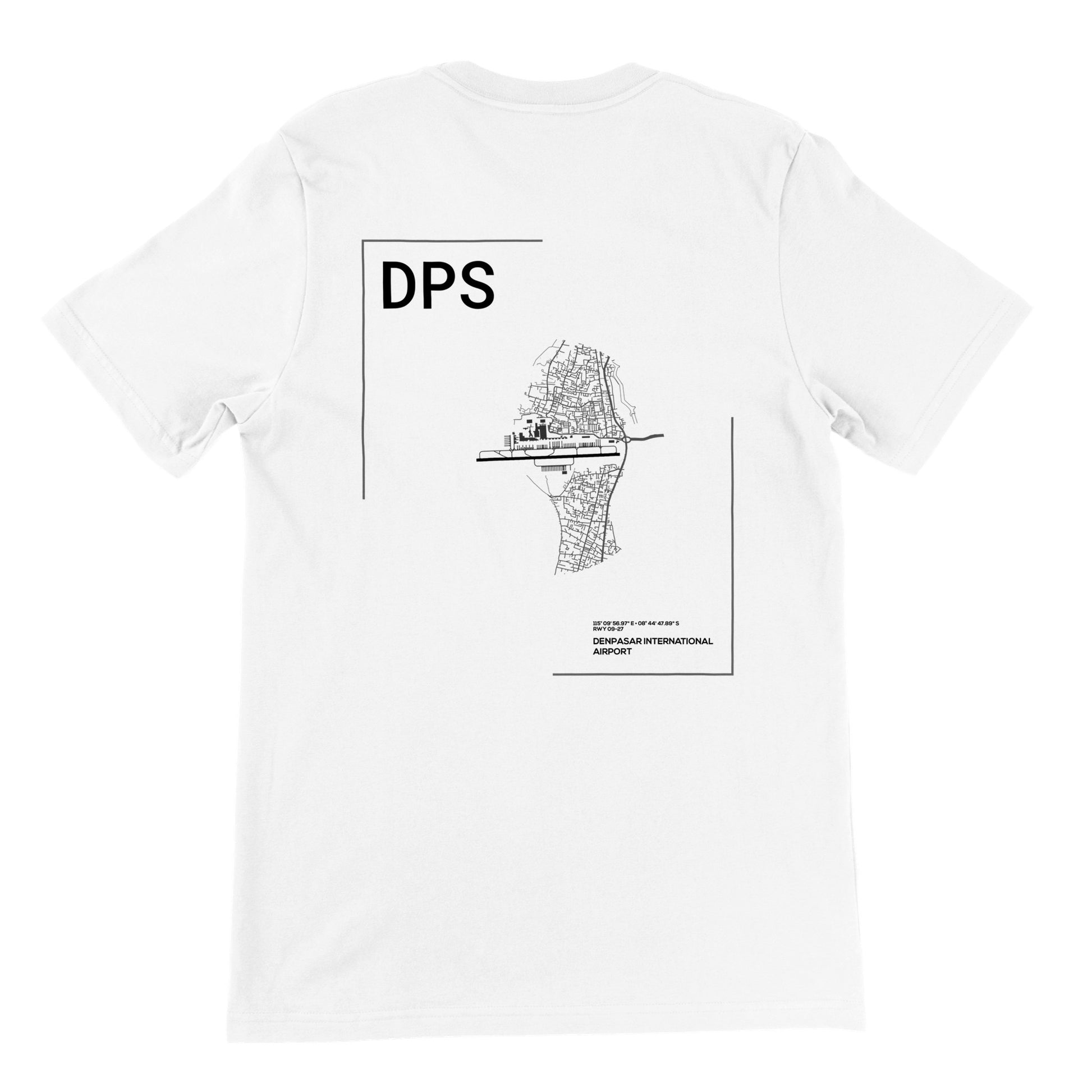 White DPS Airport Diagram T-Shirt Back