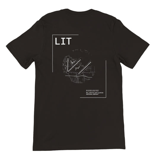 Black LIT Airport Diagram T-Shirt Back