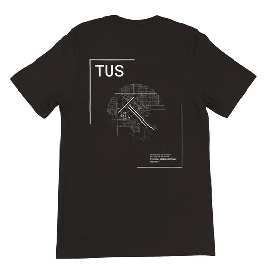 Black TUS Airport Diagram T-Shirt Back