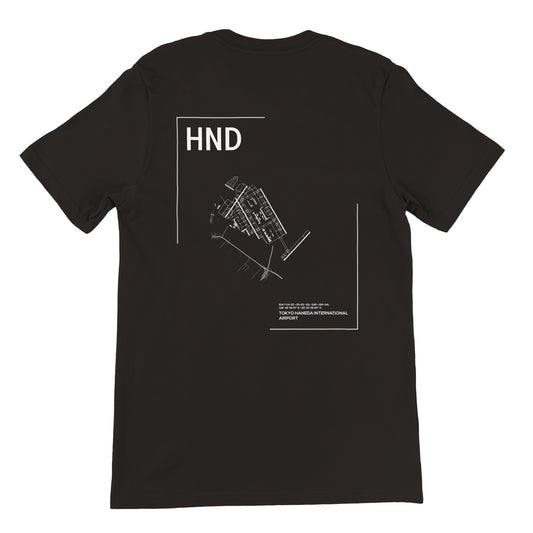 Black HND Airport Diagram T-Shirt Back