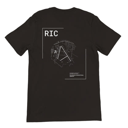 Black RIC Airport Diagram T-Shirt Back