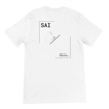 White SAI Airport Diagram T-Shirt Back