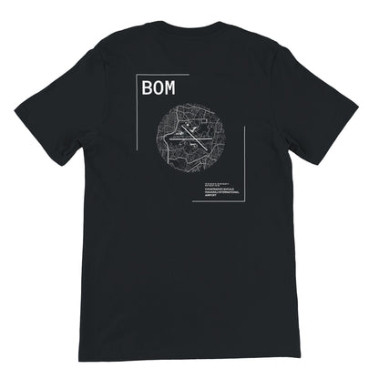 Black BOM Airport Diagram T-Shirt Back