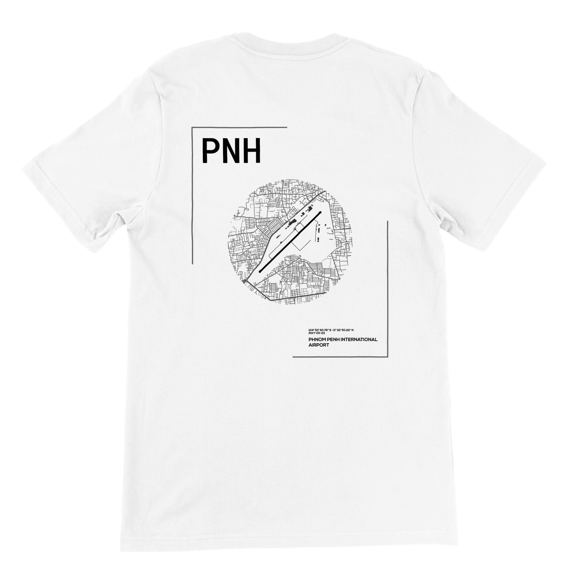 White PNH Airport Diagram T-Shirt Back