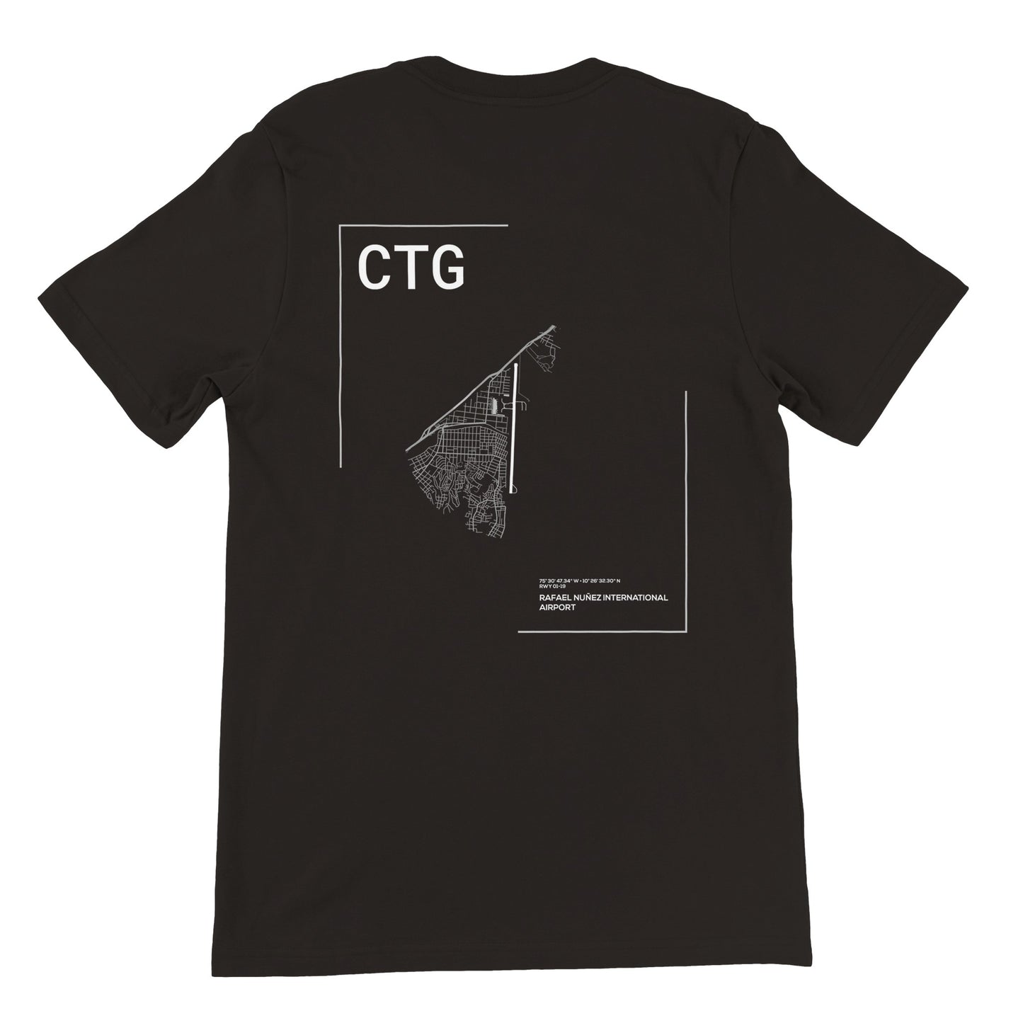 Black CTG Airport Diagram T-Shirt Back