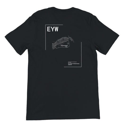 Black EYW Airport Diagram T-Shirt Back