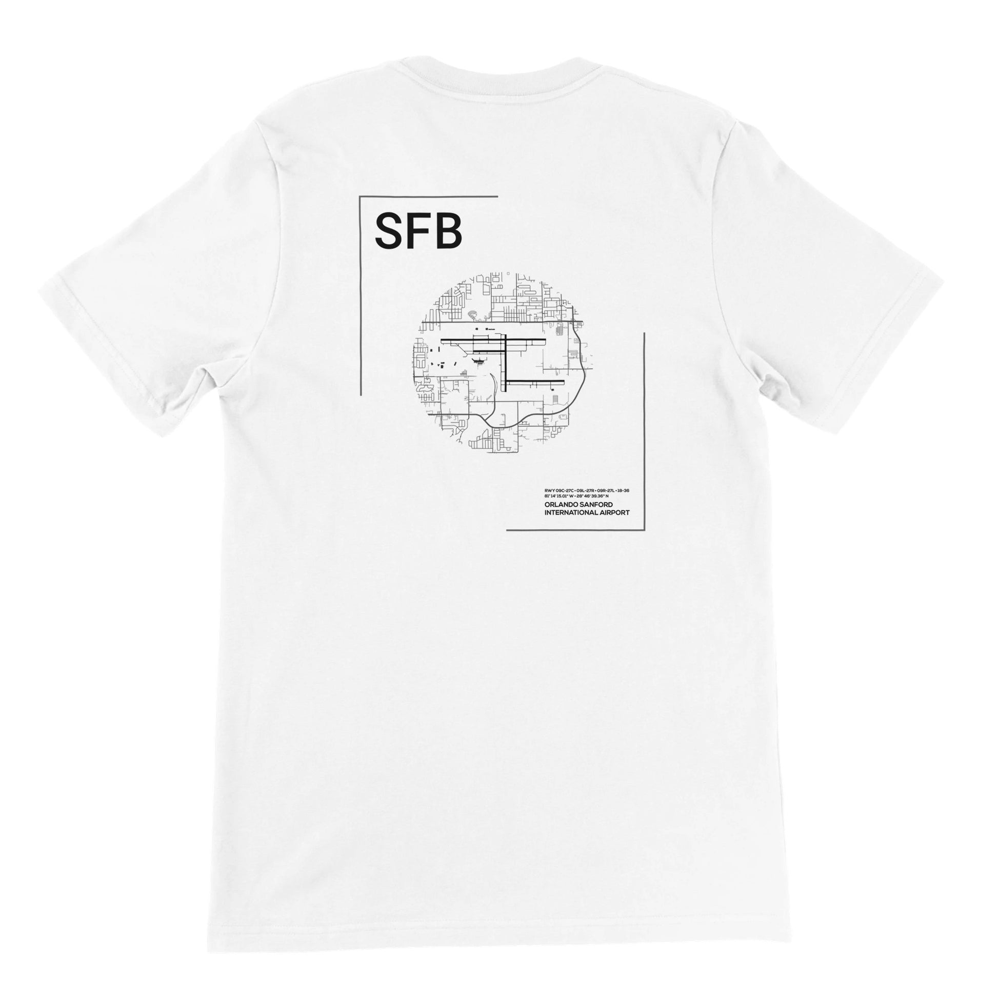 White SFB Airport Diagram T-Shirt Back