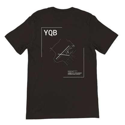 Black YQB Airport Diagram T-Shirt Back