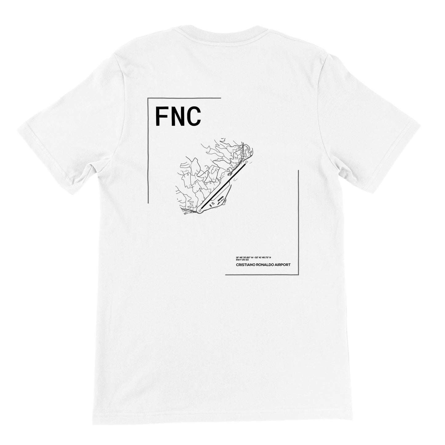 White FNC Airport Diagram T-Shirt Back