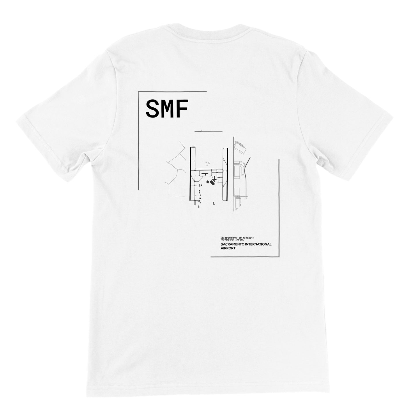 White SMF Airport Diagram T-Shirt Back