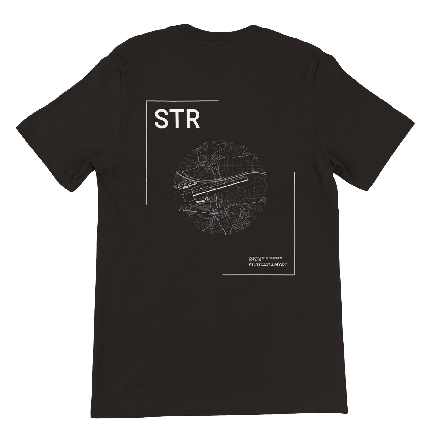 Black STR Airport Diagram T-Shirt Back
