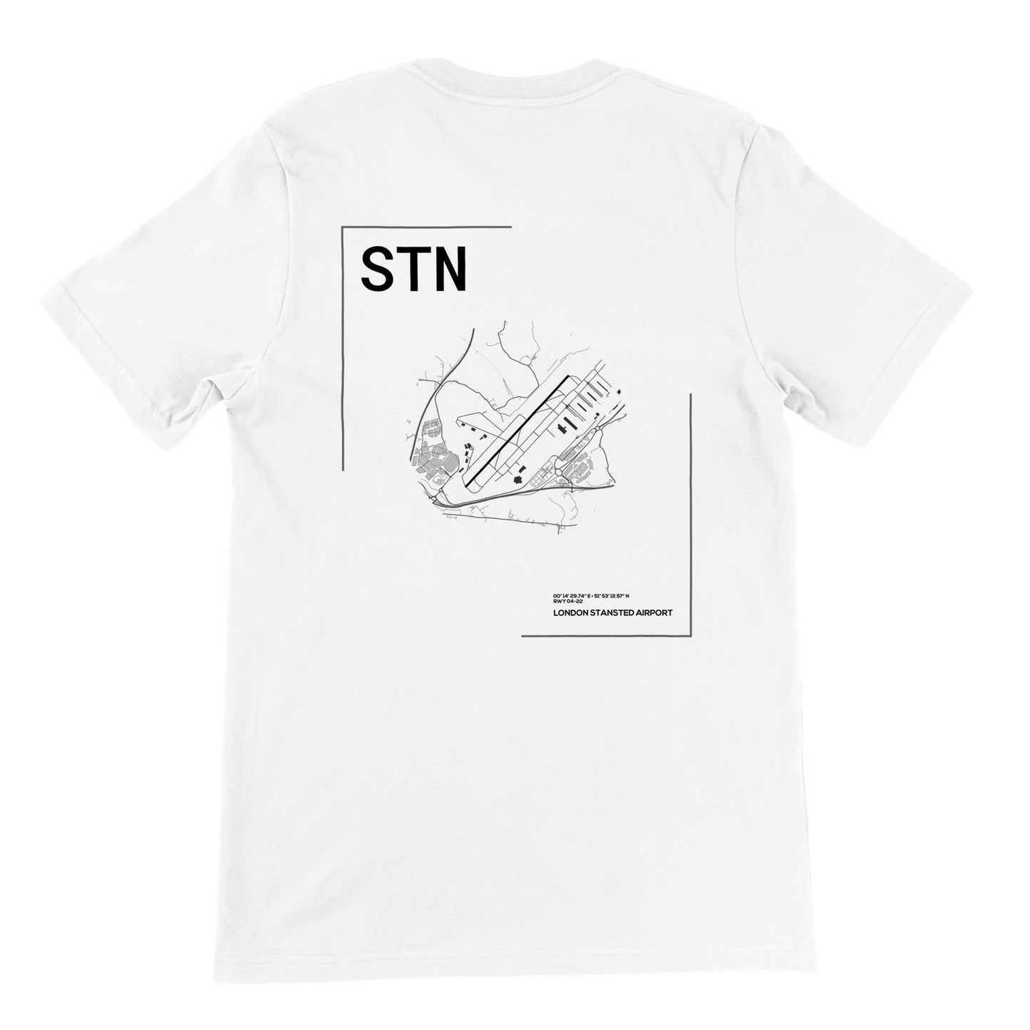 White STN Airport Diagram T-Shirt Back