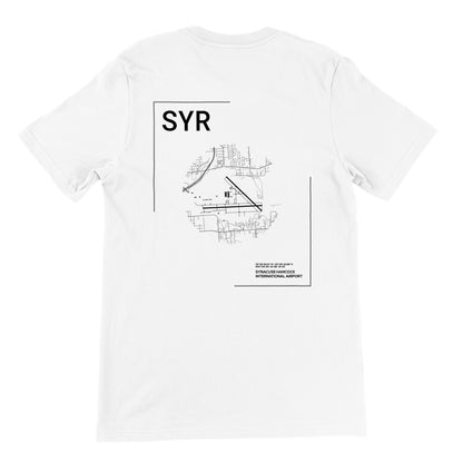 White SYR Airport Diagram T-Shirt Back