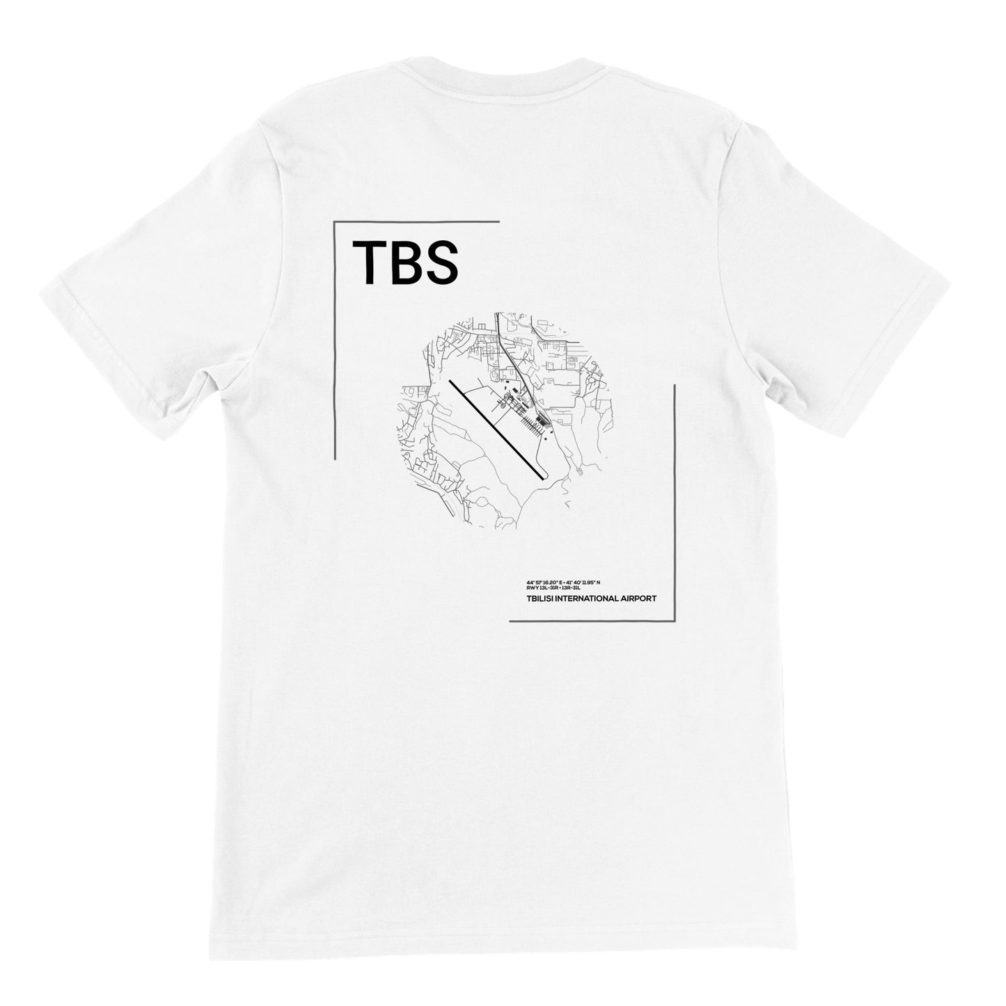 White TBS Airport Diagram T-Shirt Back