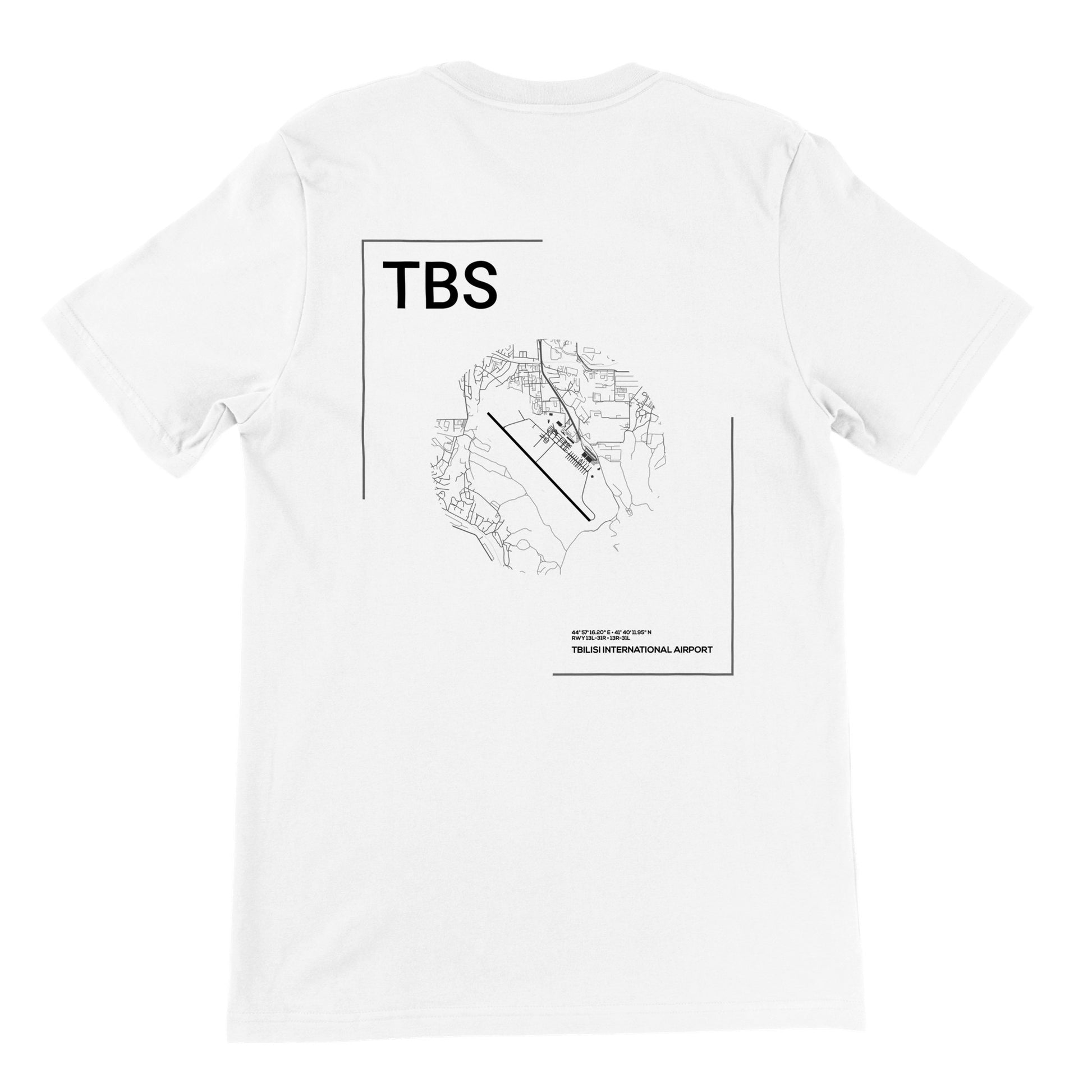 White TBS Airport Diagram T-Shirt Back