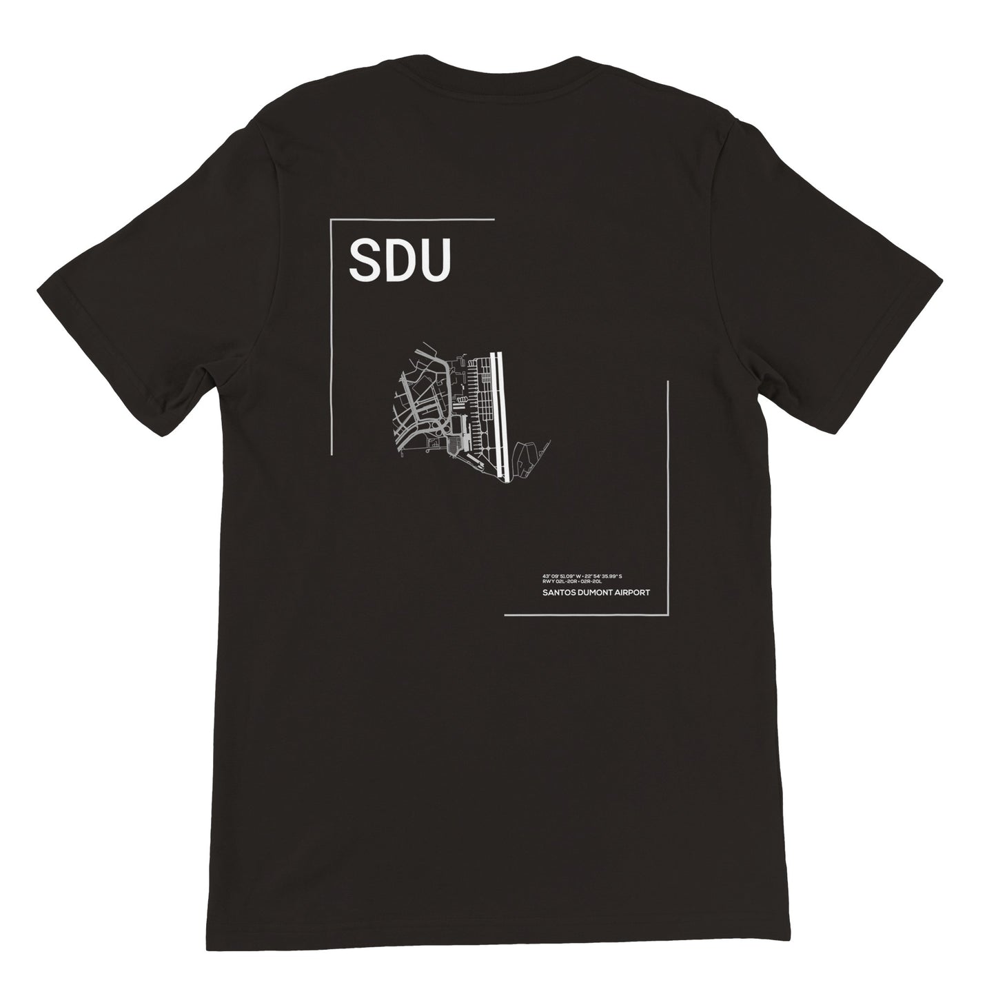 Black SDU Airport Diagram T-Shirt Back