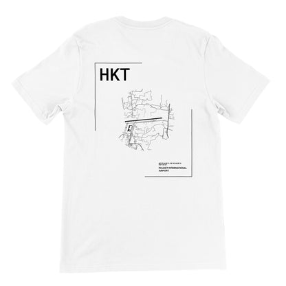 White HKT Airport Diagram T-Shirt Back