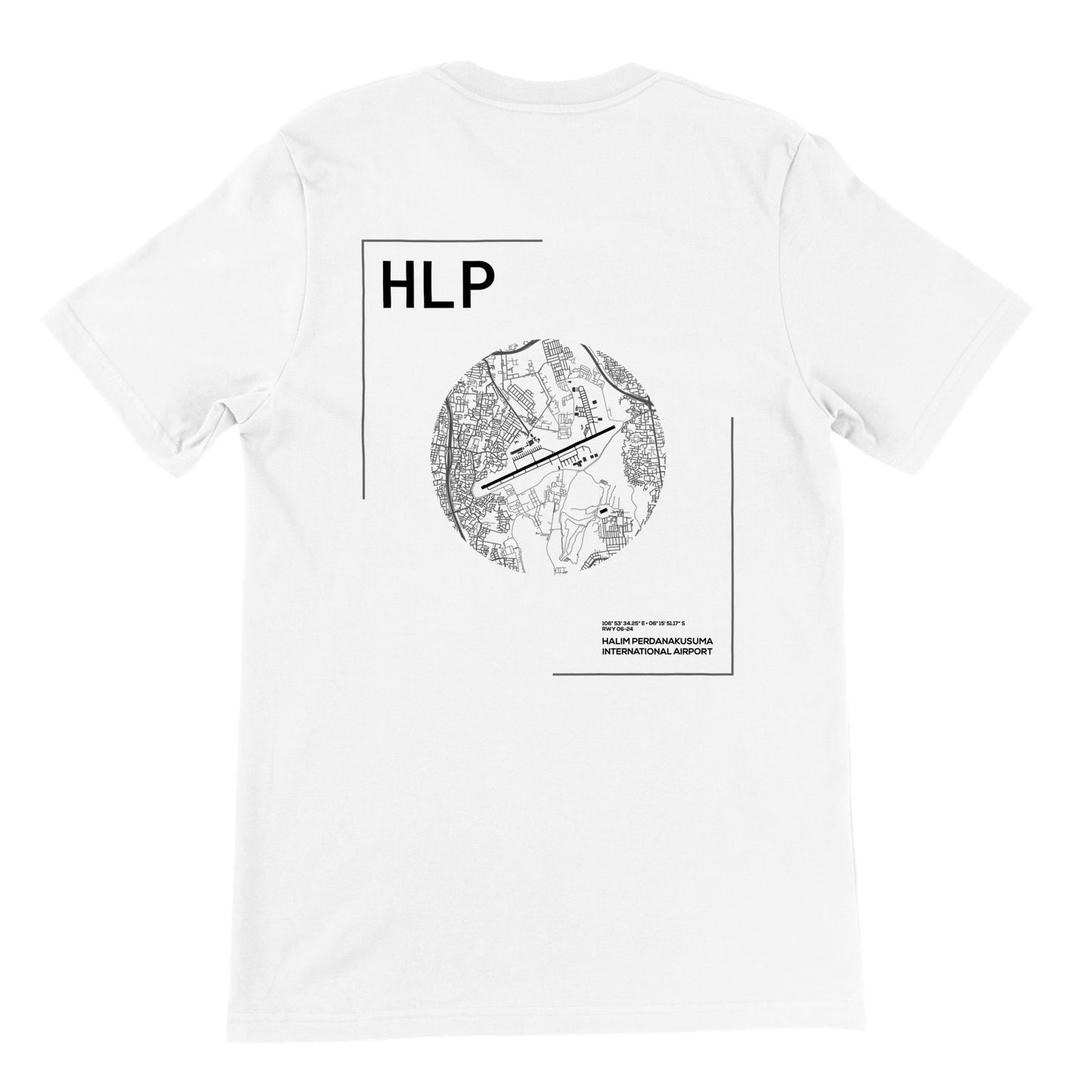 White HLP Airport Diagram T-Shirt Back