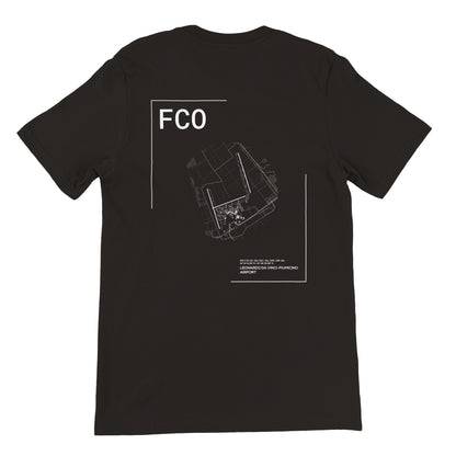 Black FCO Airport Diagram T-Shirt Back