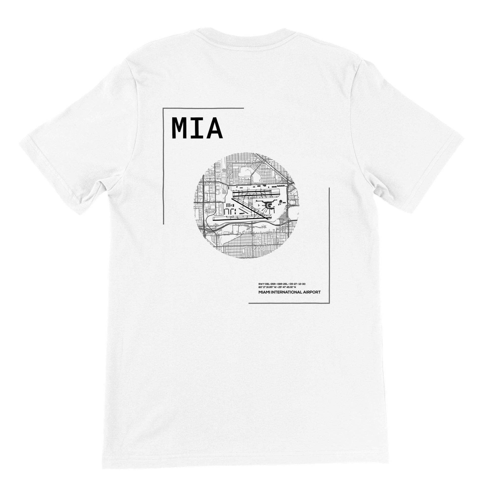 White MIA Airport Diagram T-Shirt Back