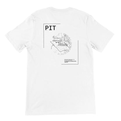 White PIT Airport Diagram T-Shirt Back