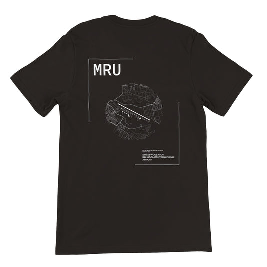 Black MRU Airport Diagram T-Shirt Back