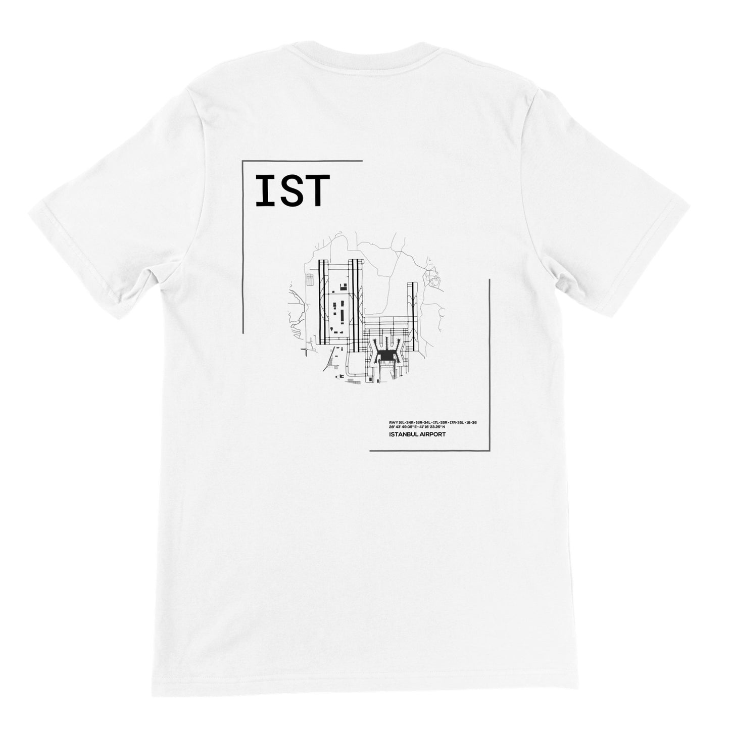 White IST Airport Diagram T-Shirt Back
