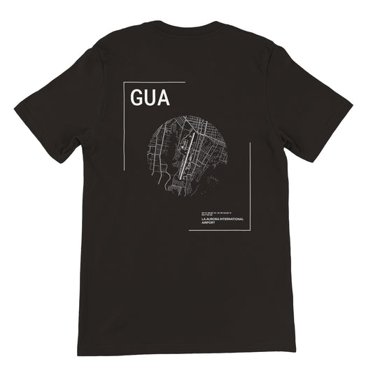 Black GUA Airport Diagram T-Shirt Back