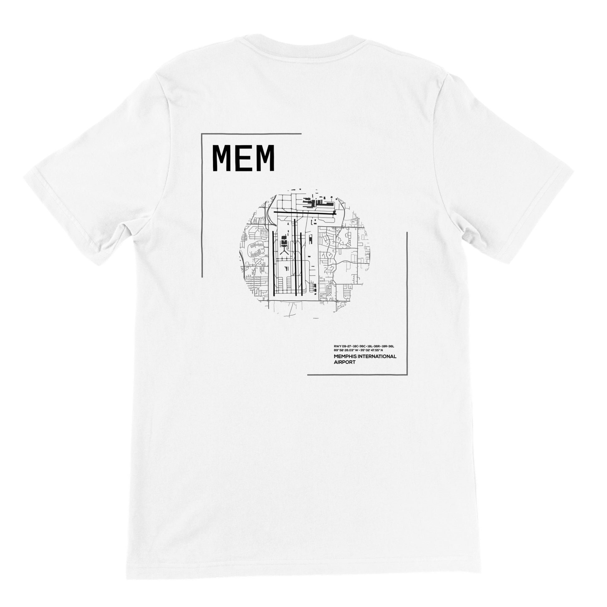 White MEM Airport Diagram T-Shirt Back