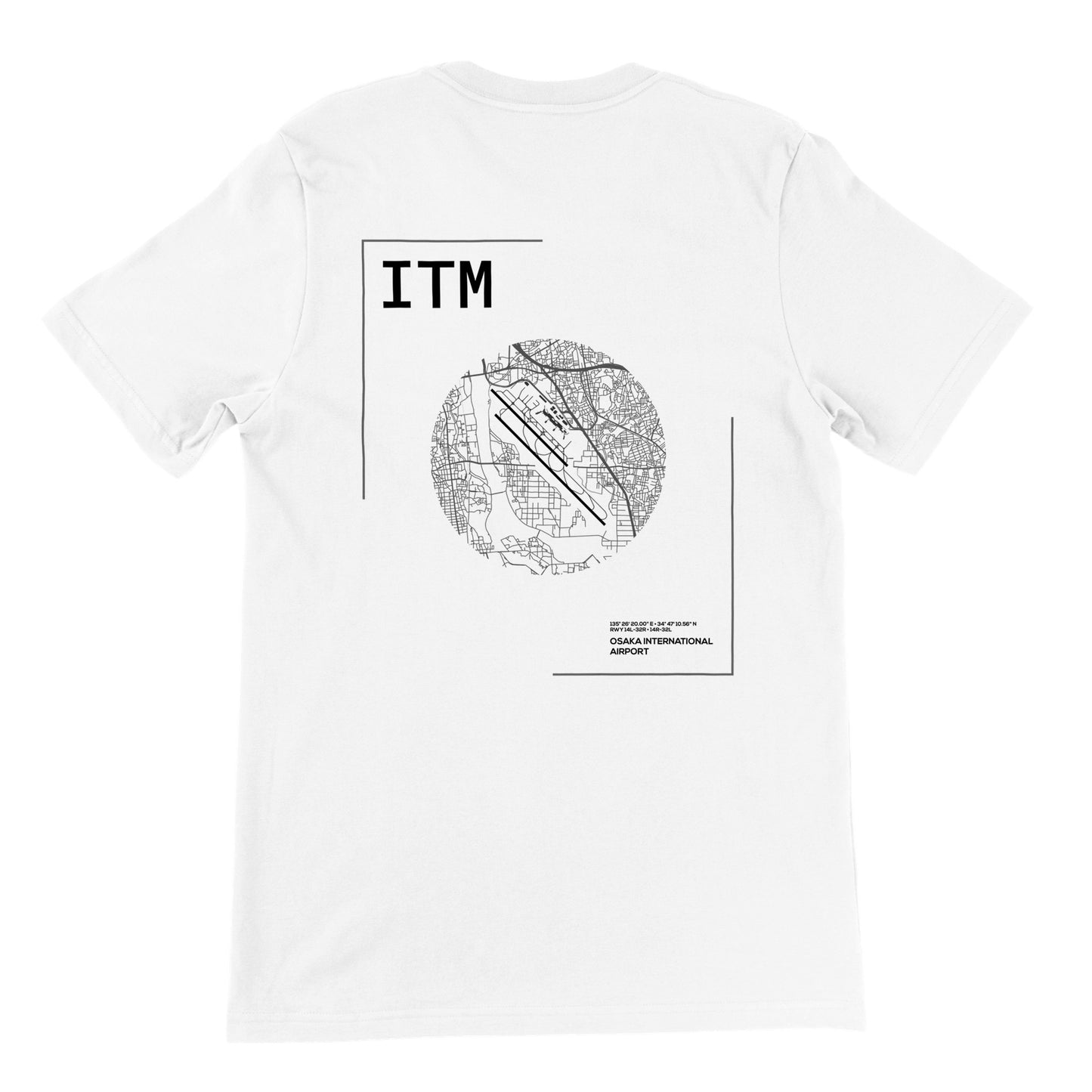 White ITM Airport Diagram T-Shirt Back