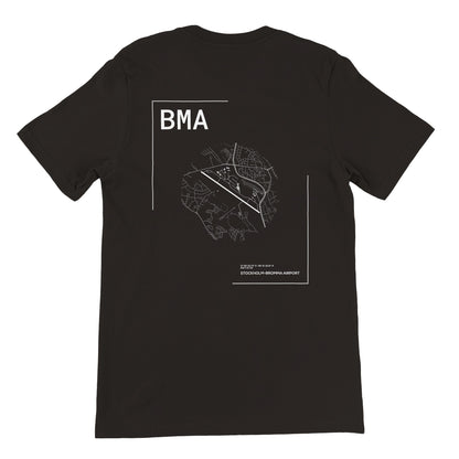 Black BMA Airport Diagram T-Shirt Back