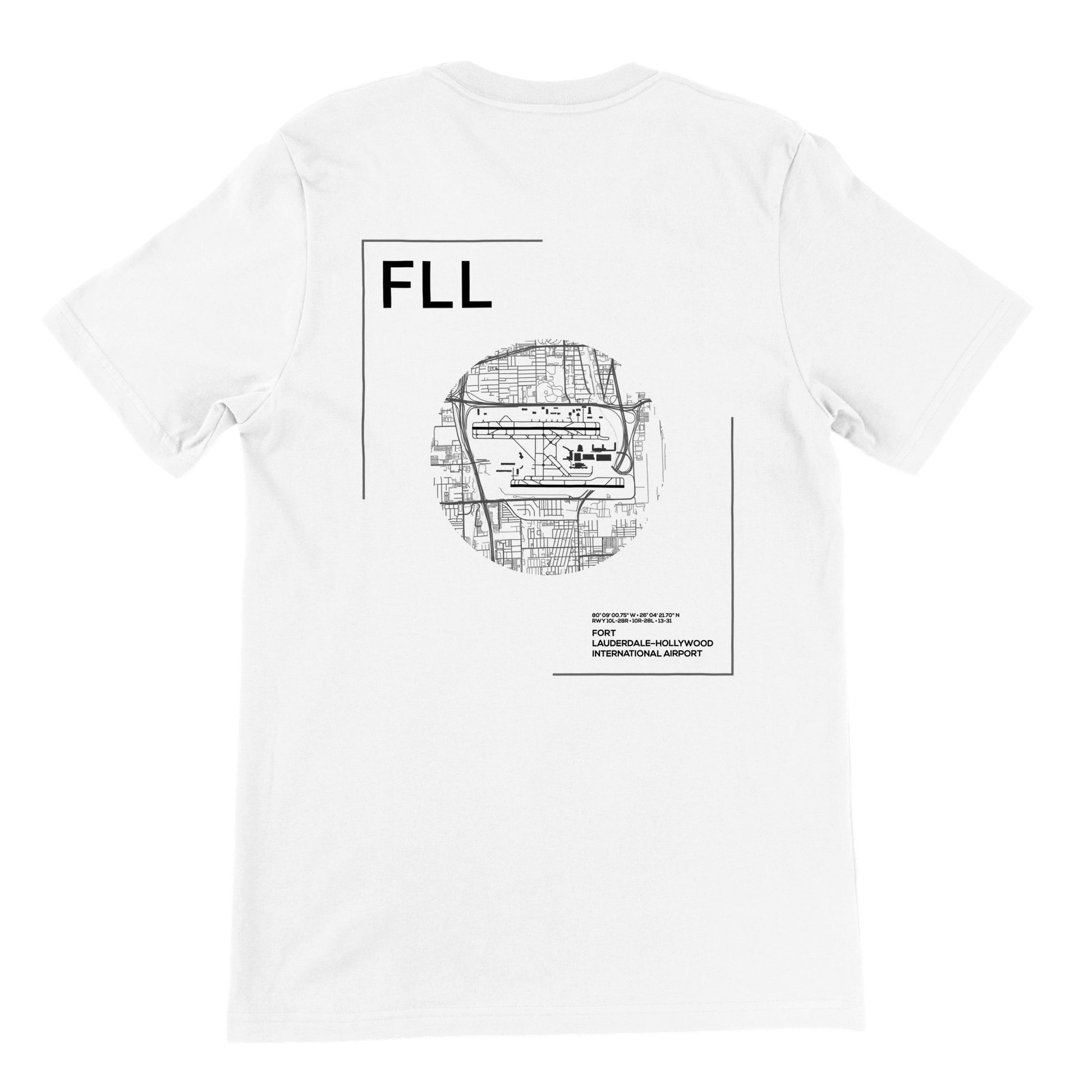 White FLL Airport Diagram T-Shirt Back