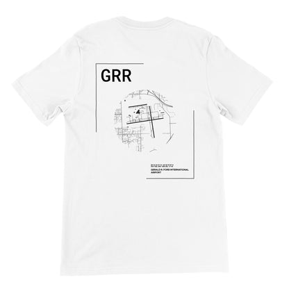 White GRR Airport Diagram T-Shirt Back