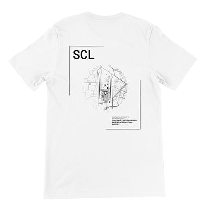 White SCL Airport Diagram T-Shirt Back