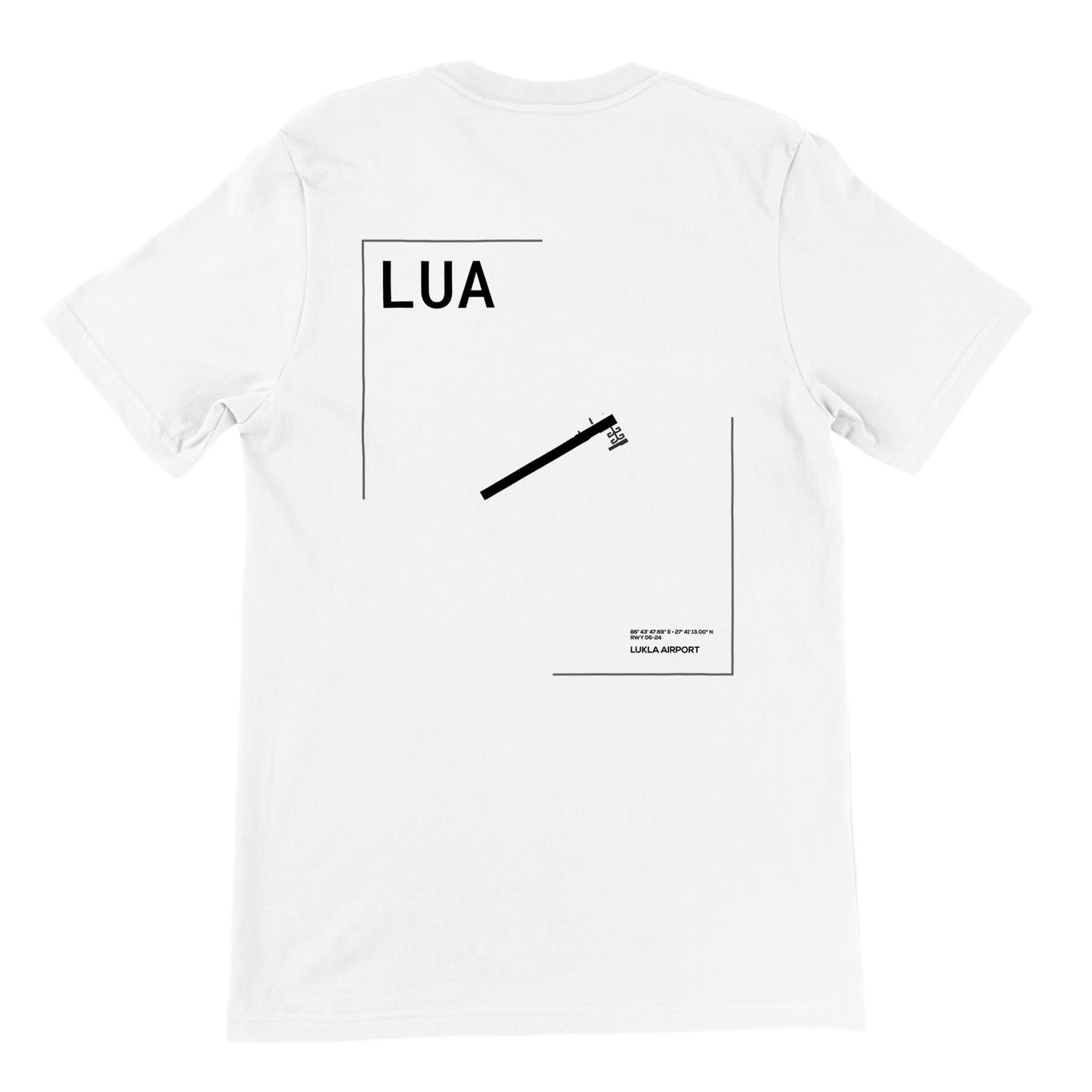 White LUA Airport Diagram T-Shirt Back