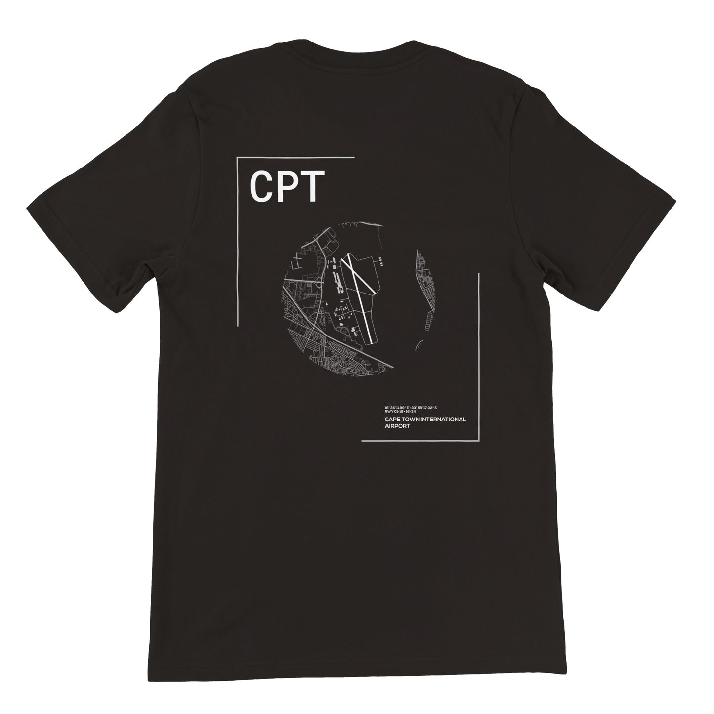 Black CPT Airport Diagram T-Shirt Back