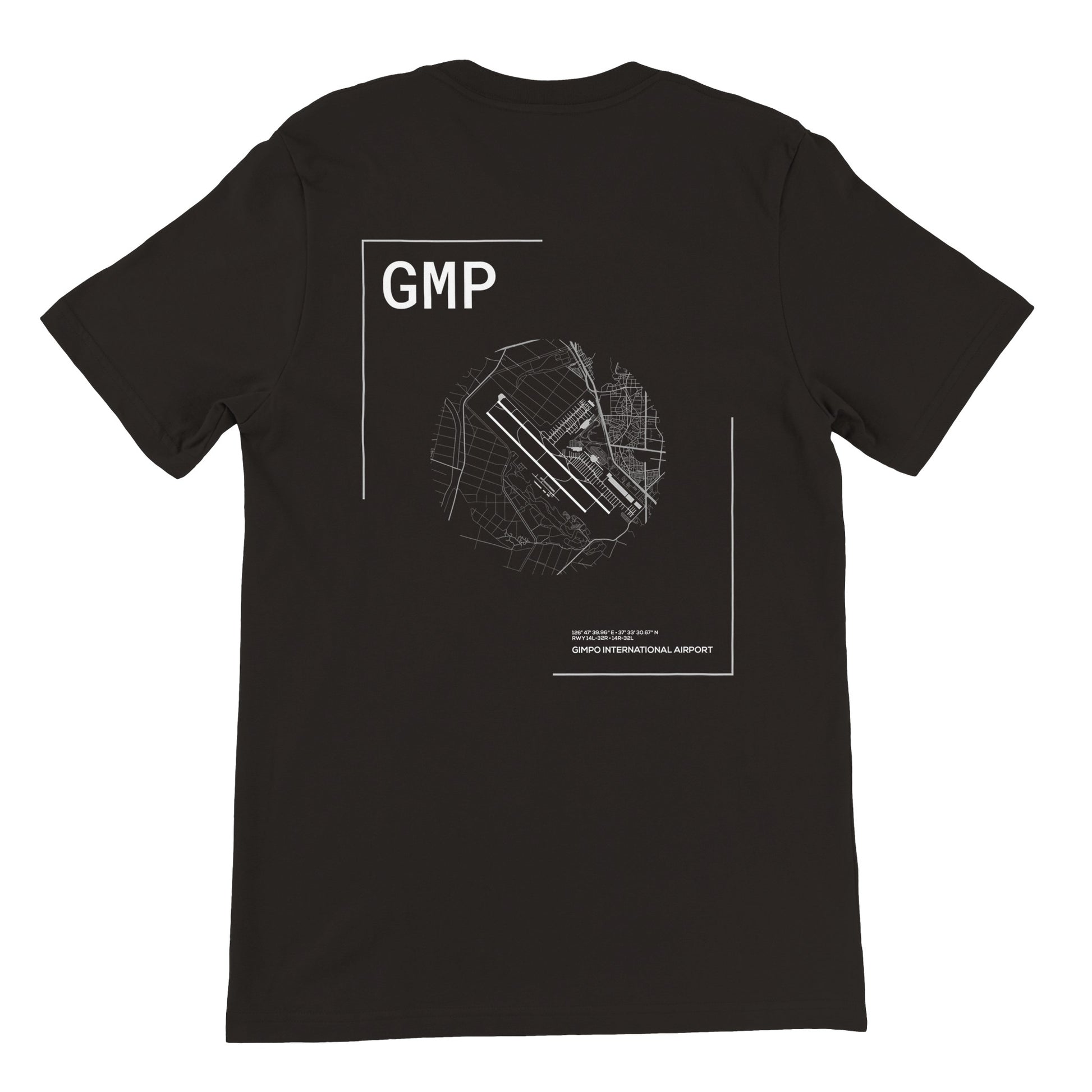 Black GMP Airport Diagram T-Shirt Back