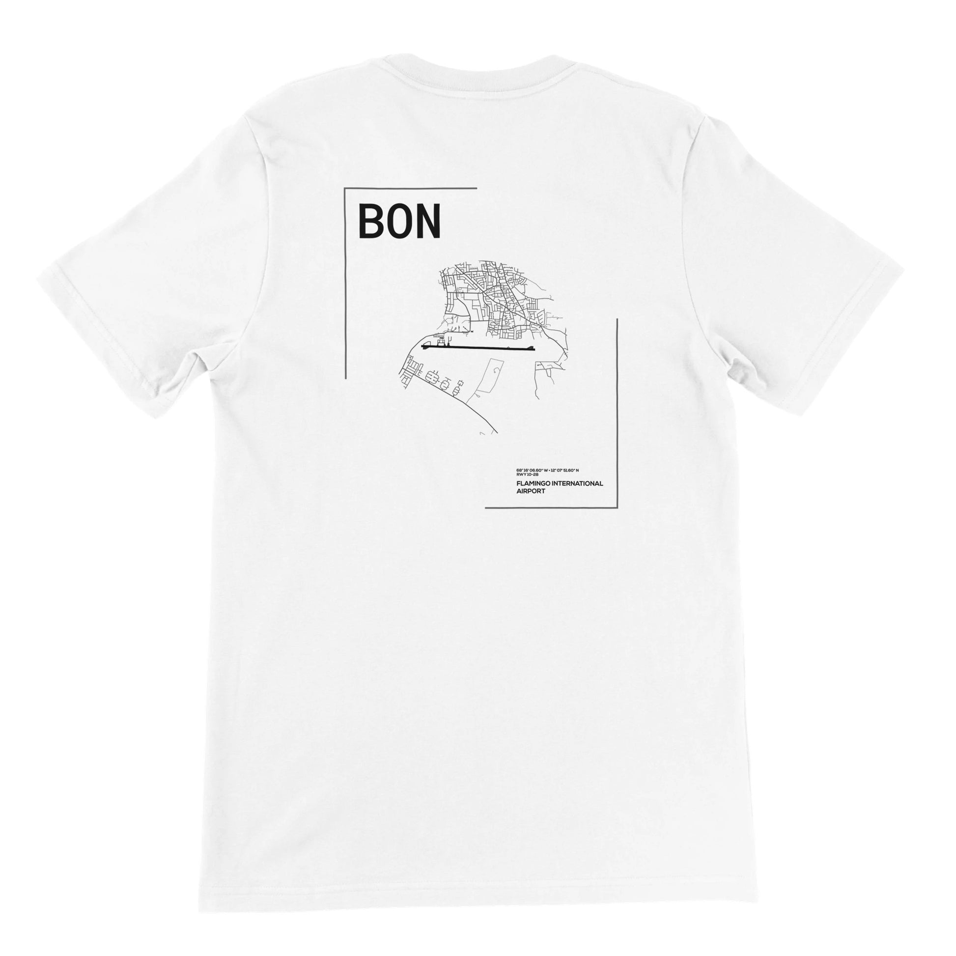 White BON Airport Diagram T-Shirt Back