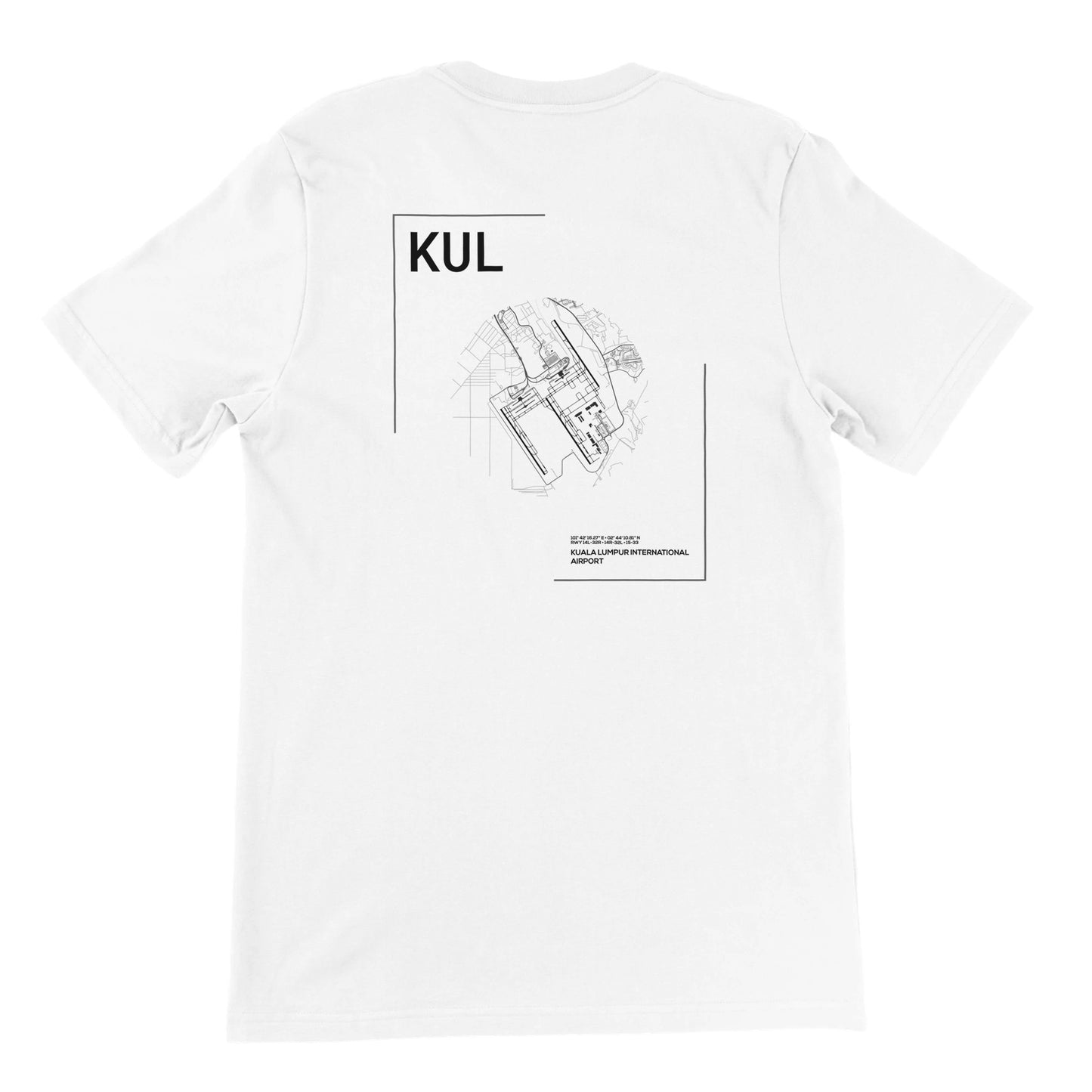 White KUL Airport Diagram T-Shirt Back