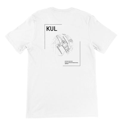 White KUL Airport Diagram T-Shirt Back