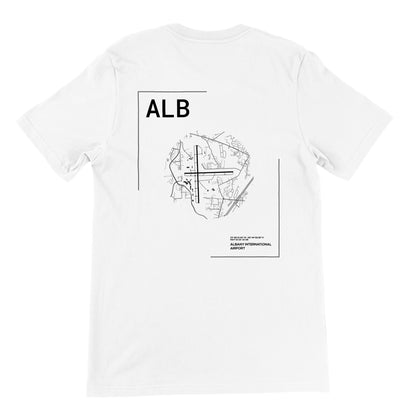 White ALB Airport Diagram T-Shirt Back