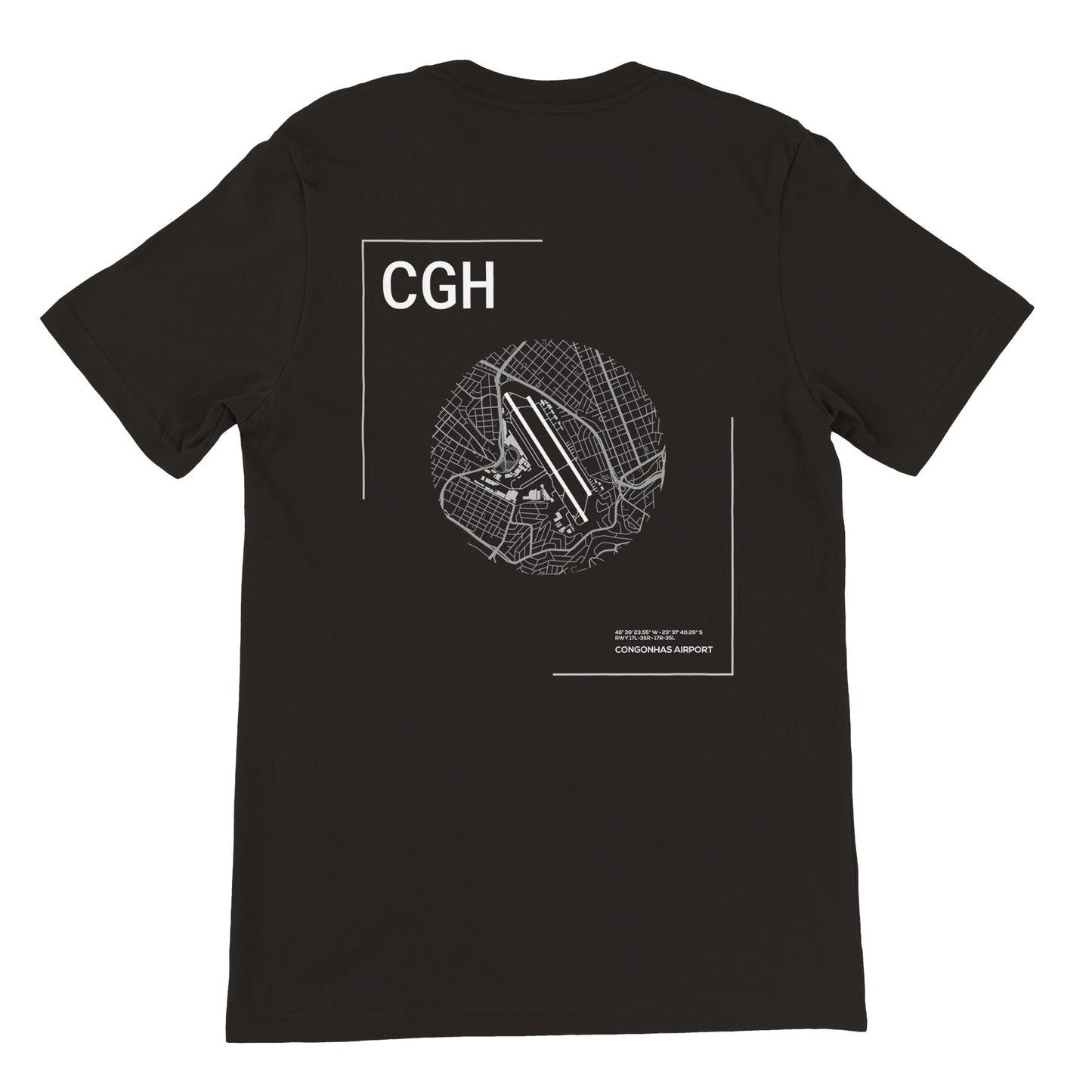 Black CGH Airport Diagram T-Shirt Back