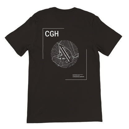 Black CGH Airport Diagram T-Shirt Back