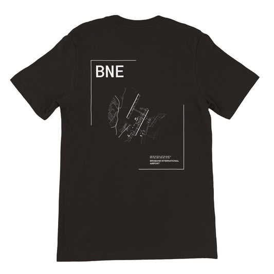 Black BNE Airport Diagram T-Shirt Back