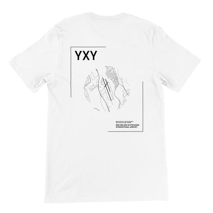 White YXY Airport Diagram T-Shirt Back